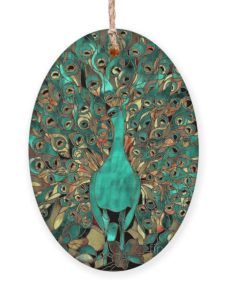 Copper and Aqua Peacock Ornament by Mindy Sommers - Fine Art America