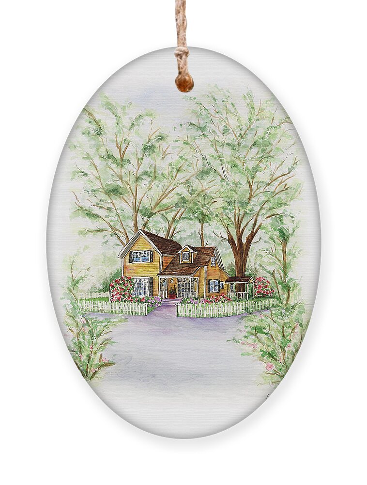 Ashland Ornament featuring the painting Corner Charmer by Lori Taylor