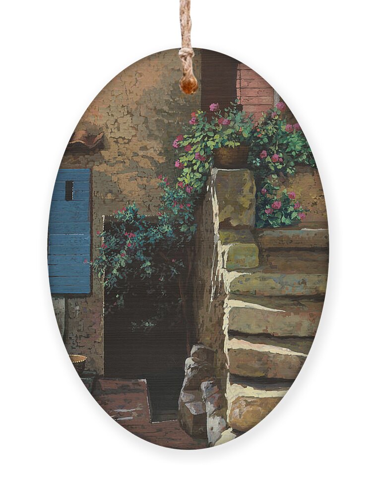 Courtyard Ornament featuring the painting Cortile Interno by Guido Borelli
