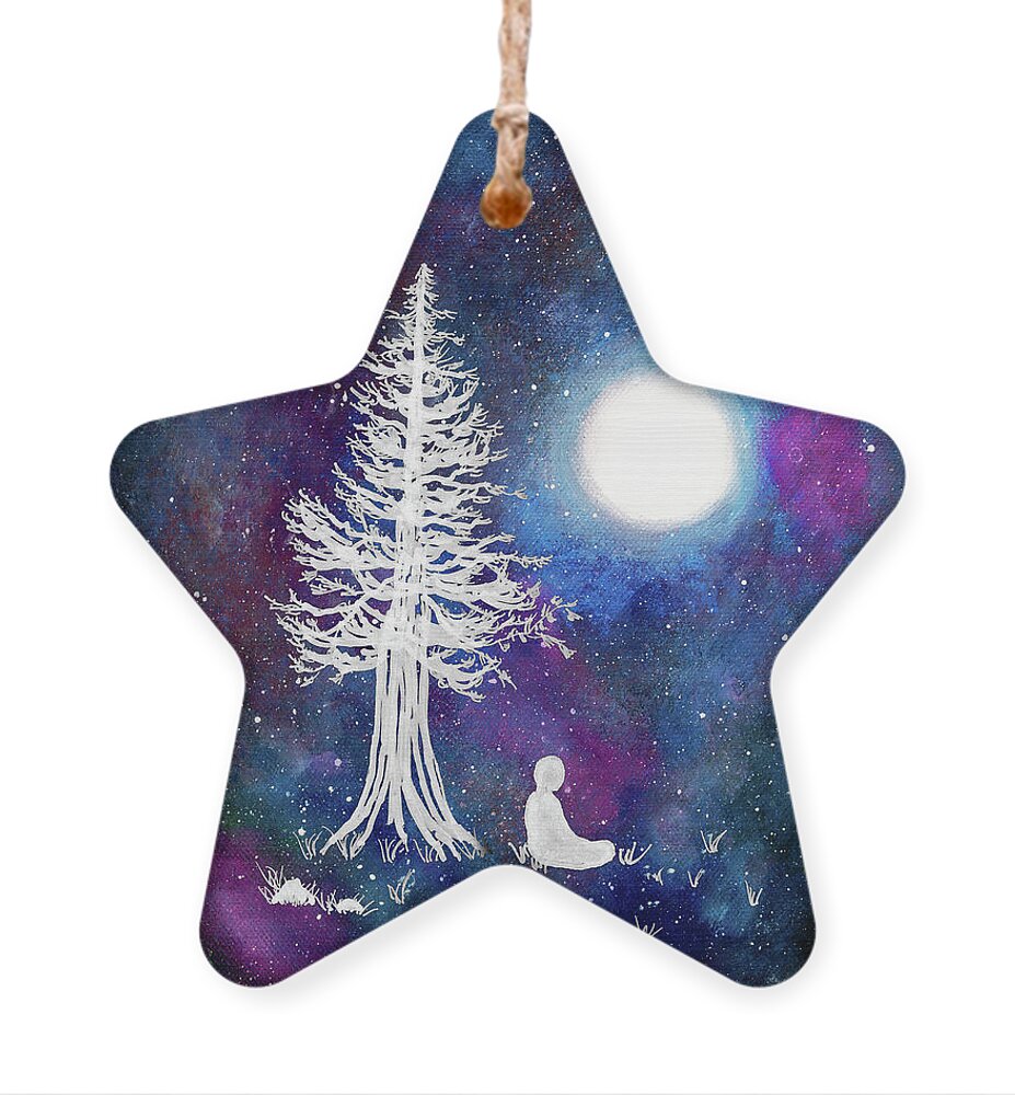Zenbreeze Ornament featuring the painting Cosmic Buddha Meditation by Laura Iverson