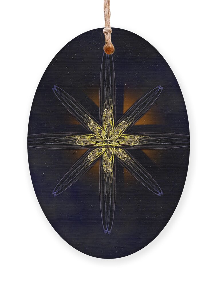 Far Away Ornament featuring the digital art Cosmic Star in a Star Field by Pelo Blanco Photo