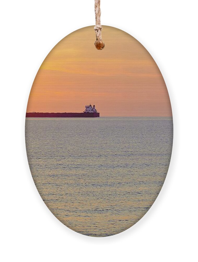 Freighter Ornament featuring the photograph Crossing the line by Merle Grenz