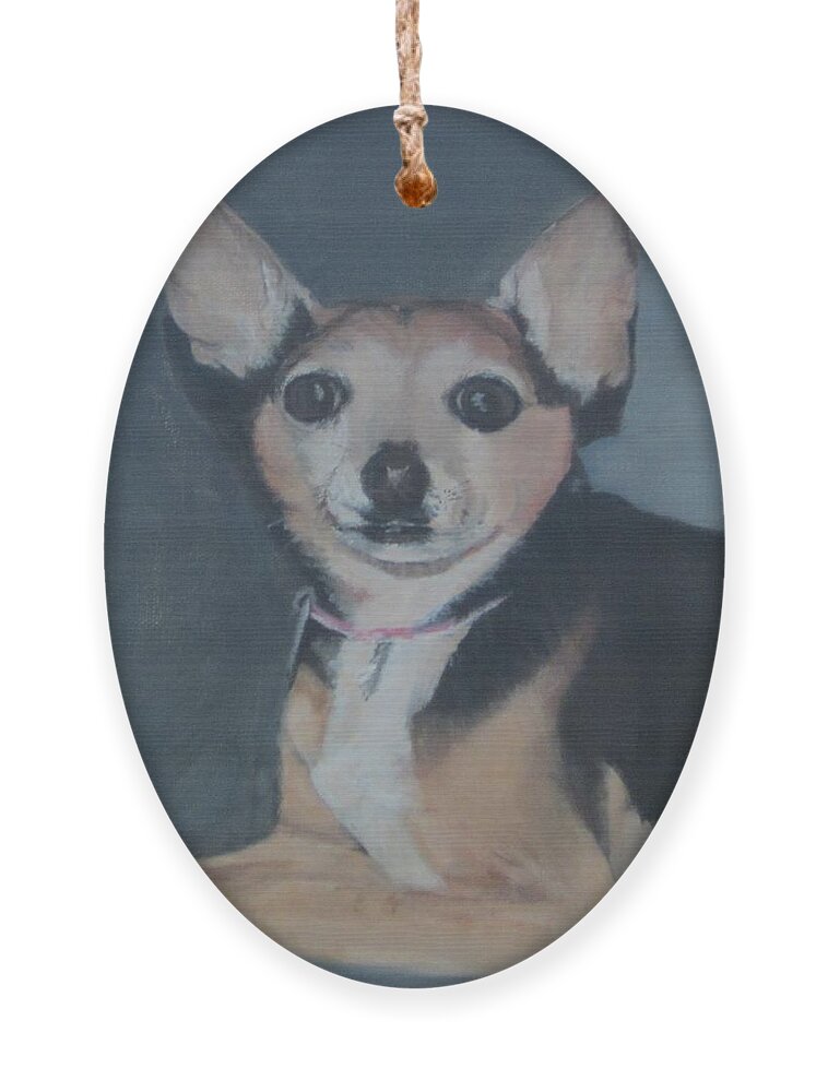 Dog Ornament featuring the painting Cutie Pie by Paula Pagliughi