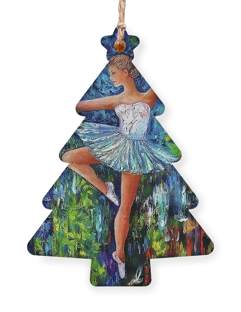 Olena Art Ornament featuring the digital art Dance In The Rain of Color by Lena Owens - OLena Art Vibrant Palette Knife and Graphic Design