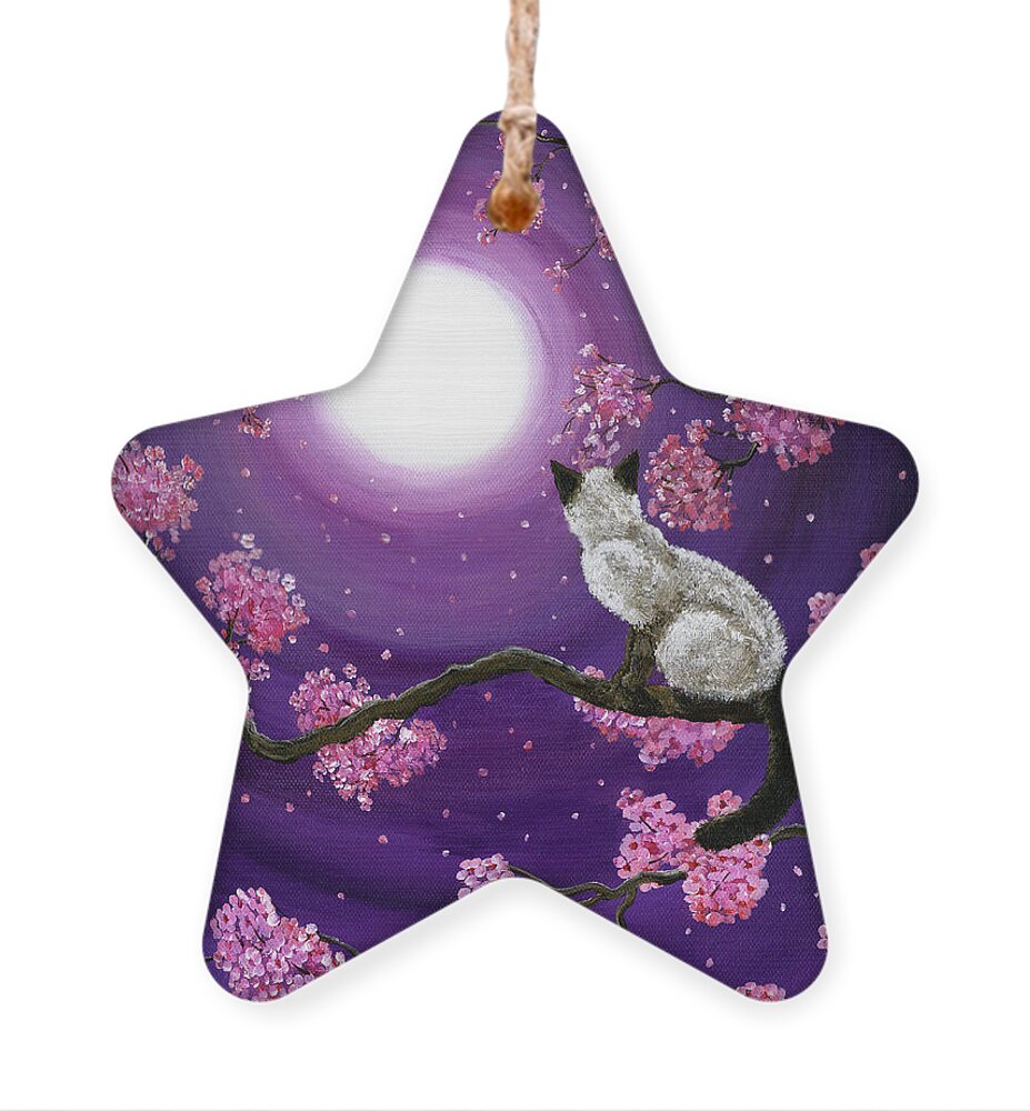 Zen Ornament featuring the painting Dancing Pink Petals by Laura Iverson