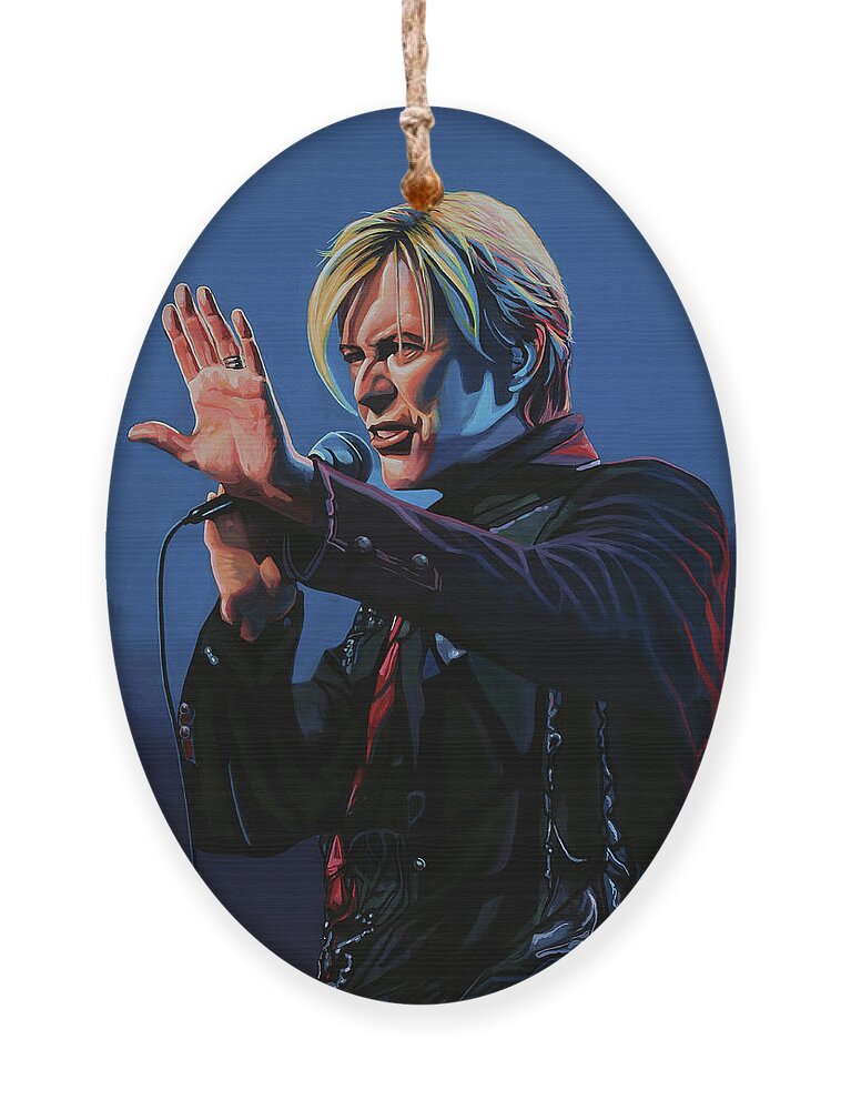 David Bowie Ornament featuring the painting David Bowie Live Painting by Paul Meijering