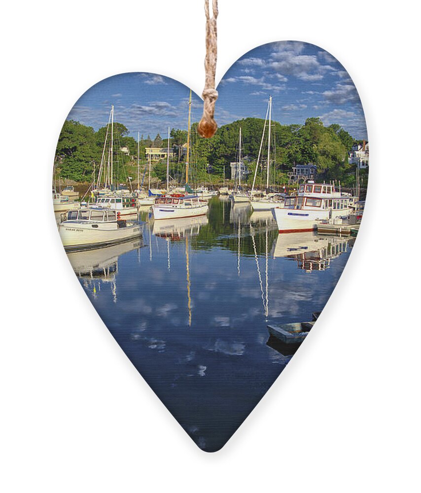 Boat Ornament featuring the photograph Dawn at Perkins Cove - Maine by Steven Ralser