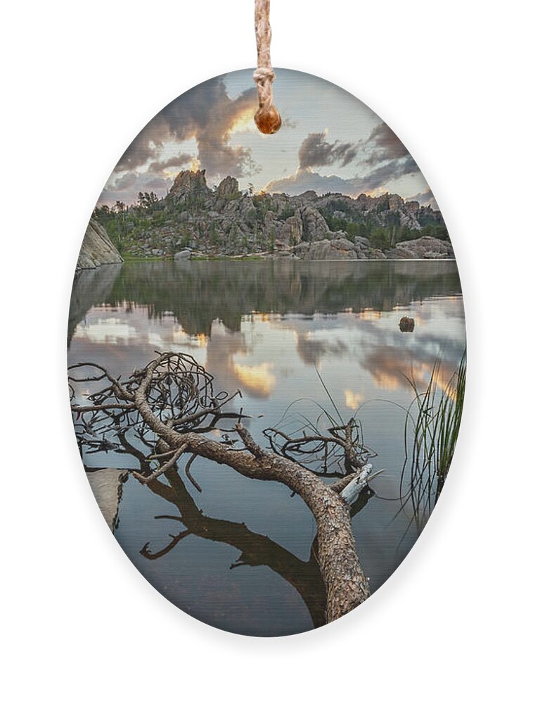 3scape Ornament featuring the photograph Dawn at Sylvan Lake by Adam Romanowicz