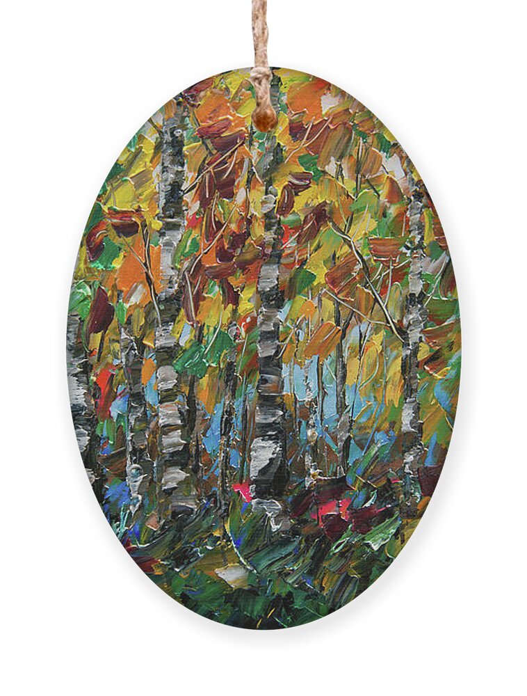  Ornament featuring the painting Deep in the Woods by O Lena