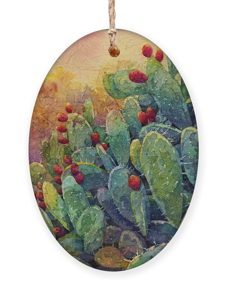 Cactus Ornament featuring the painting Desert Gems 2 by Hailey E Herrera