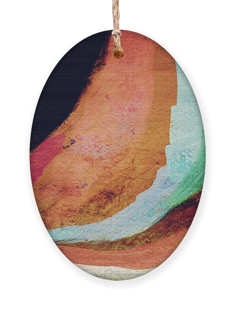 Abstract Ornament featuring the painting Desert Night-Abstract Art by Linda Woods by Linda Woods