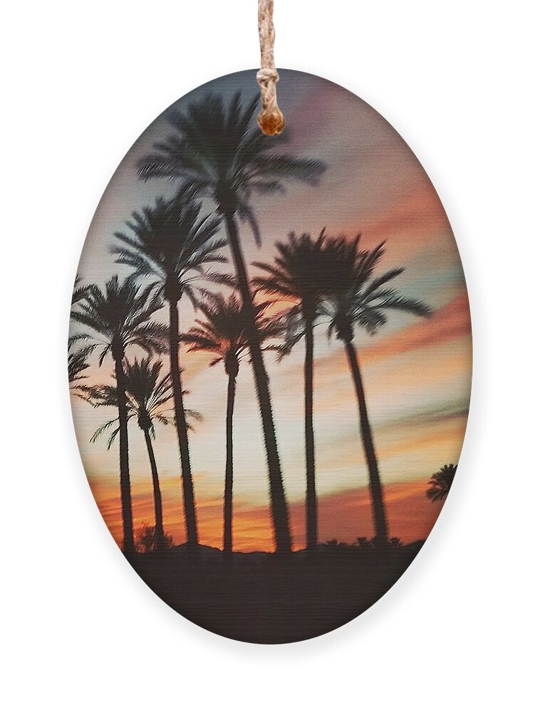 Palm Trees Ornament featuring the photograph Desert Palms Sunset by Vic Ritchey