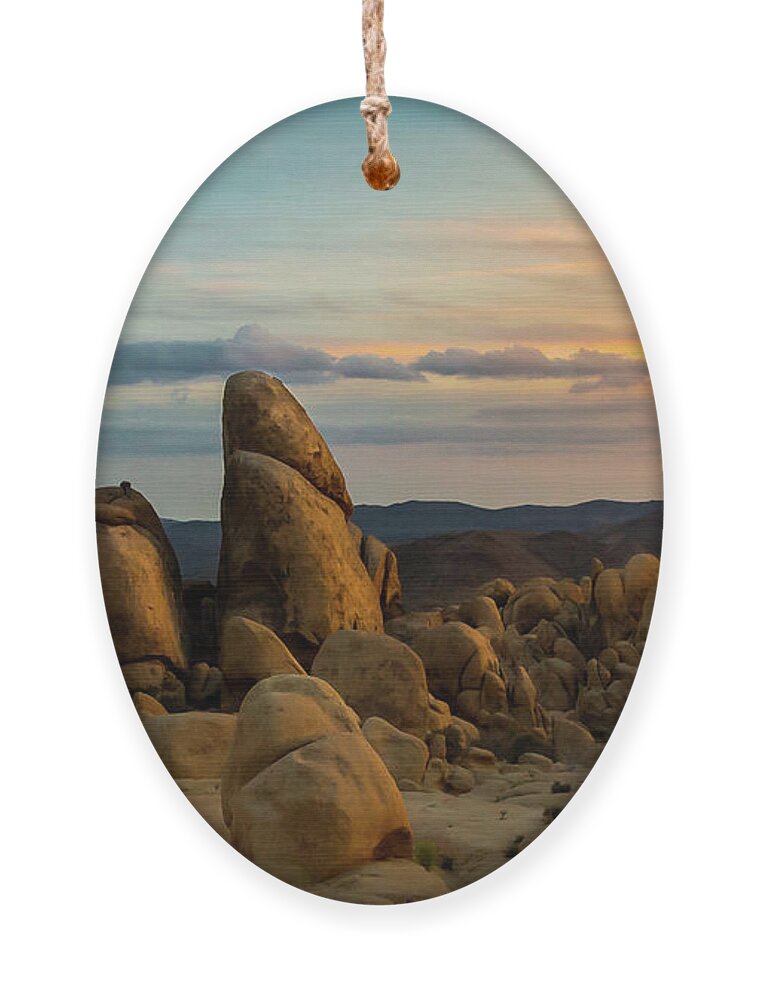 Sky Ornament featuring the photograph Desert Rocks by Ed Clark