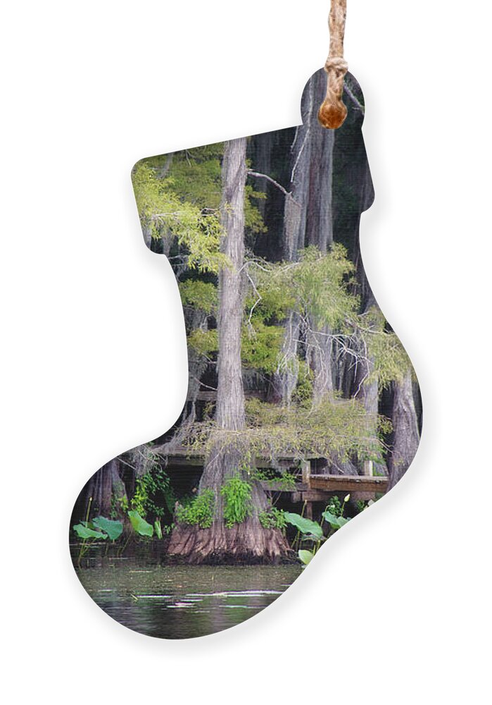 Bald Cypress Ornament featuring the photograph Dick and Charlies Tea Room by Lana Trussell