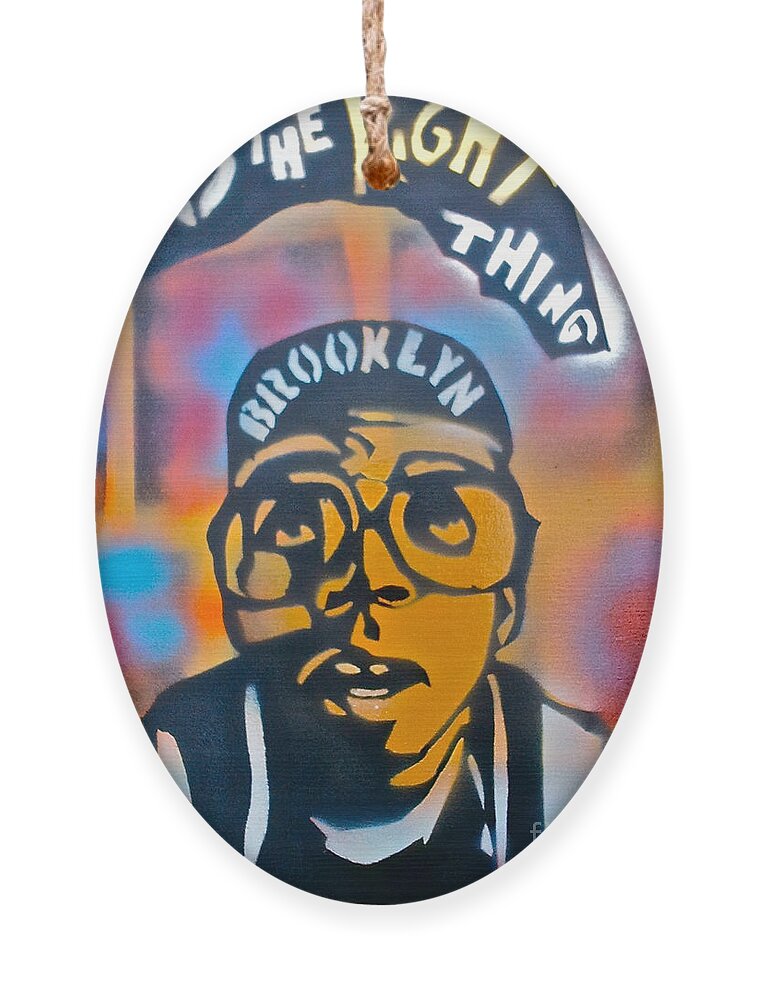 Spike Lee Ornament featuring the painting Do The Right Thing by Tony B Conscious