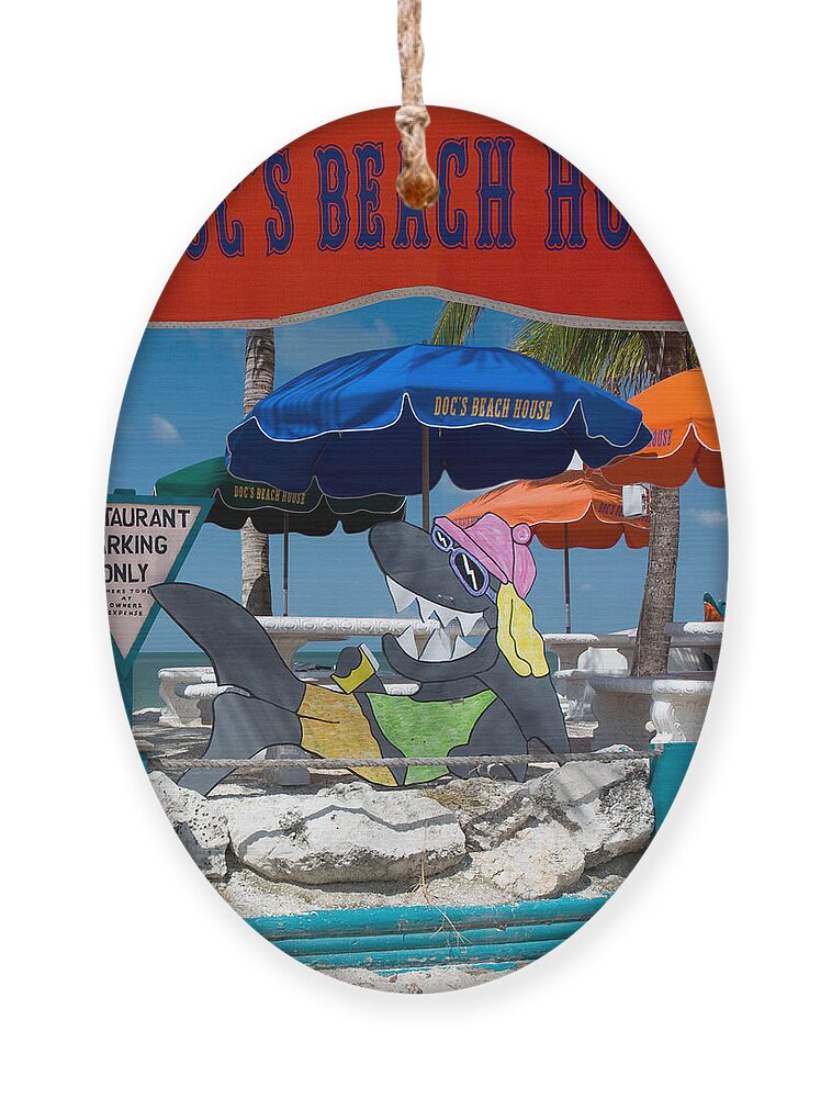 Bonita Springs Ornament featuring the photograph Doc's Beach House on Bonita Beach by Ginger Wakem
