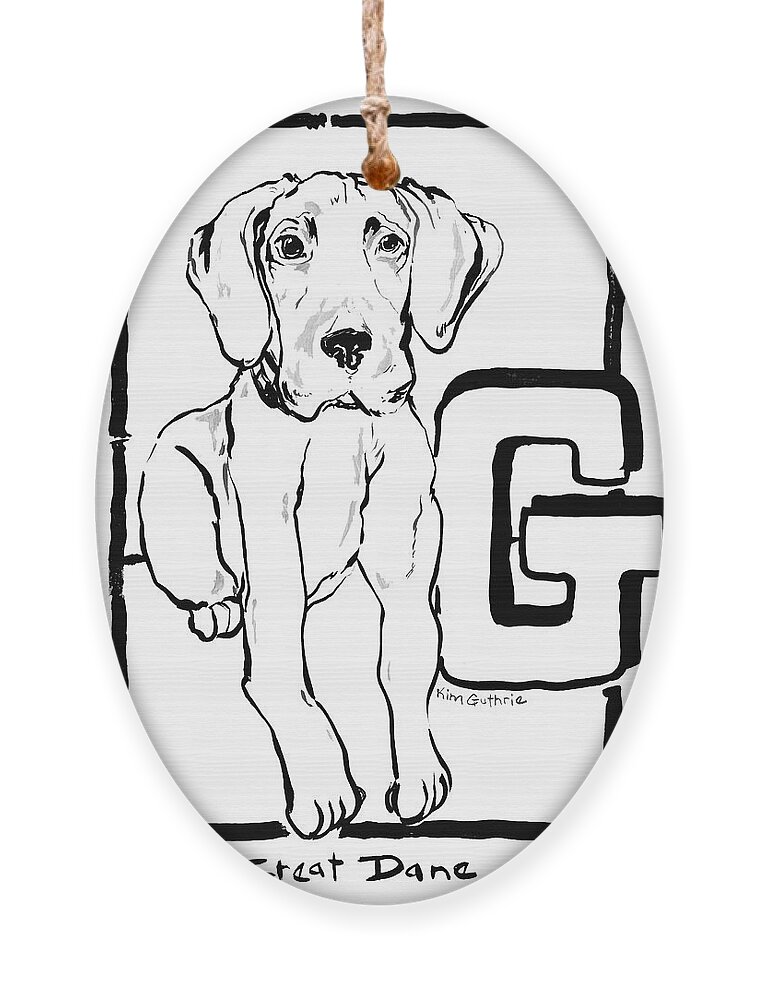 Dog Drawing Great Dane Ornament by Kim Guthrie - Pixels