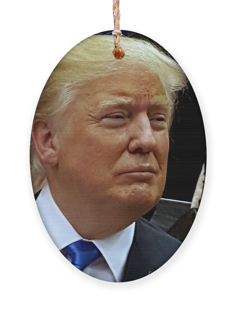 Donald Trump Ornament featuring the photograph Donald J. Trump, Never Let Them See You Sweat by Dani McEvoy