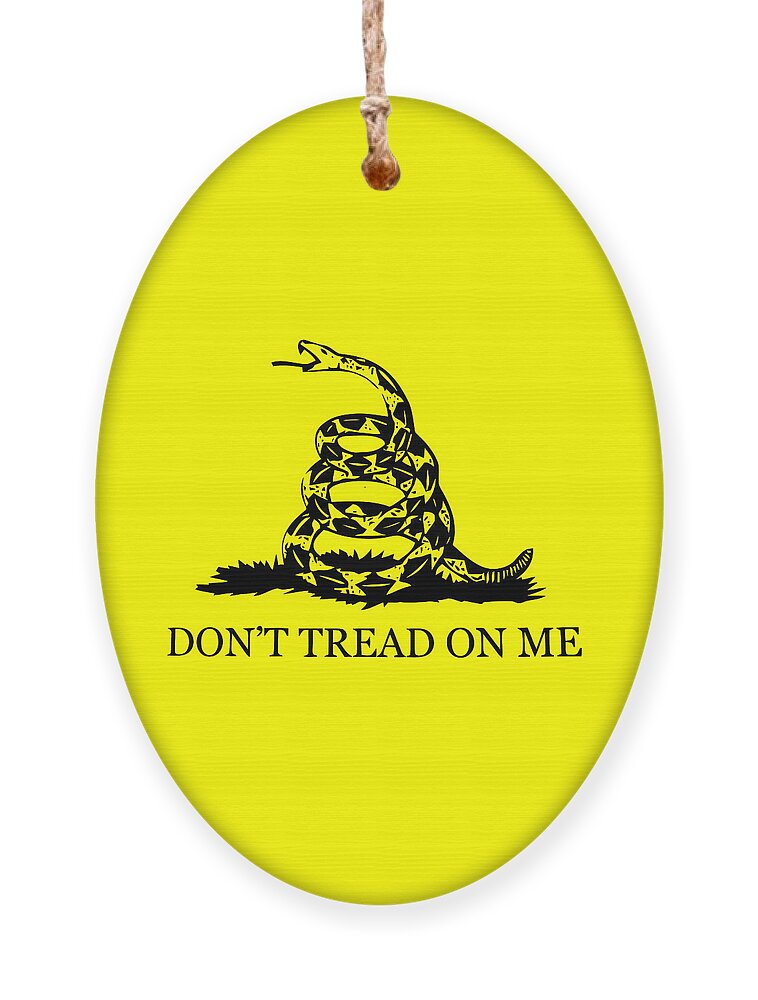 Dont Tread On Me Ornament featuring the mixed media Don't Tread On Me Flag by War Is Hell Store