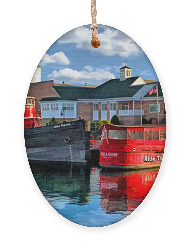 Door County Ornament featuring the painting Door County Maritime Museum Panorama by Christopher Arndt