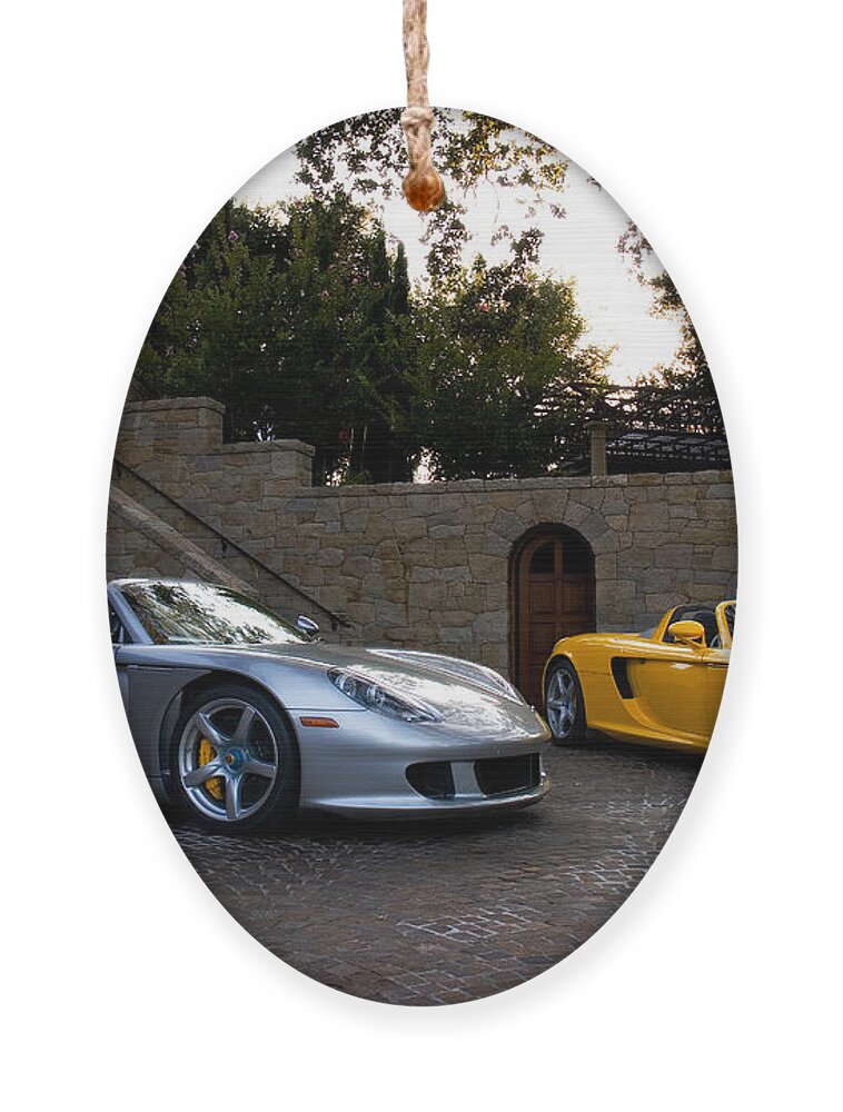 Cars Ornament featuring the photograph Double Trouble #Porsche #CarreraGT by ItzKirb Photography
