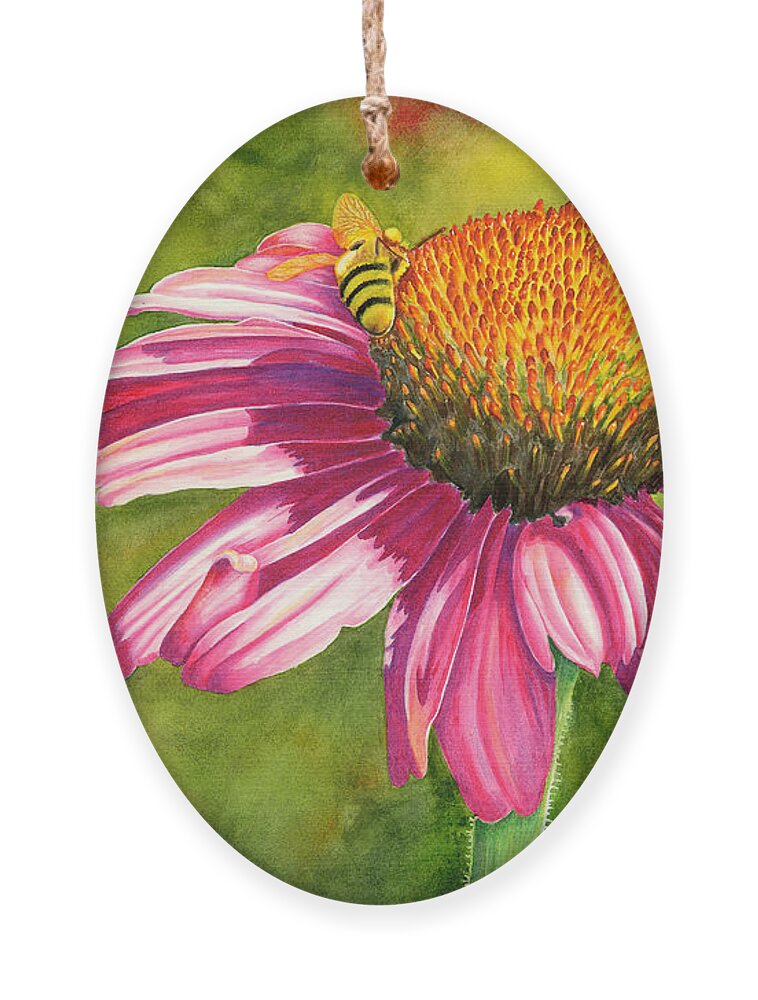 Large Floral Ornament featuring the painting Drawn In by Lori Taylor
