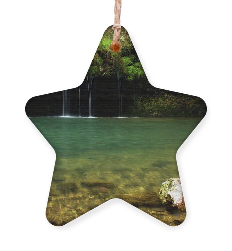 Falls Ornament featuring the photograph Dripping Springs by Lana Trussell