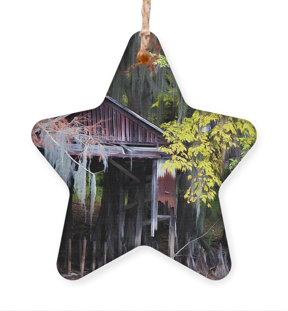 ig Cypress Bayou Ornament featuring the photograph Dry Dock by Lana Trussell