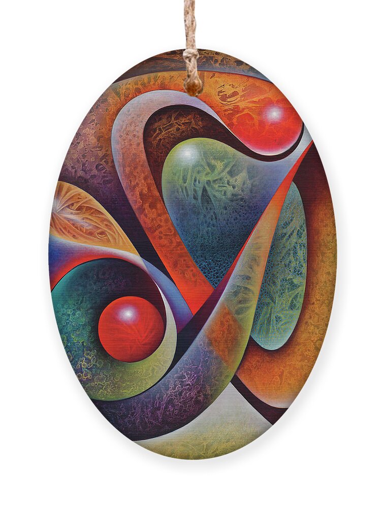 Dynamic-series Ornament featuring the painting Dynamic Mantis by Ricardo Chavez-Mendez
