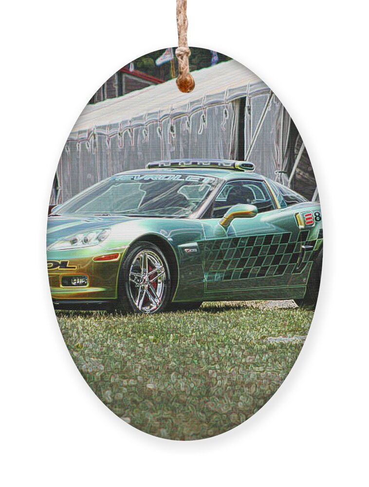 E85 Ornament featuring the digital art E85 Corvette pace car by Darrell Foster