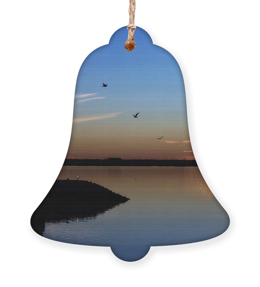 East Warf Lighthouse Ornament featuring the photograph East Warf Sunset by Lana Trussell