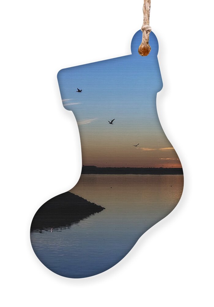 East Warf Lighthouse Ornament featuring the photograph East Warf Sunset by Lana Trussell