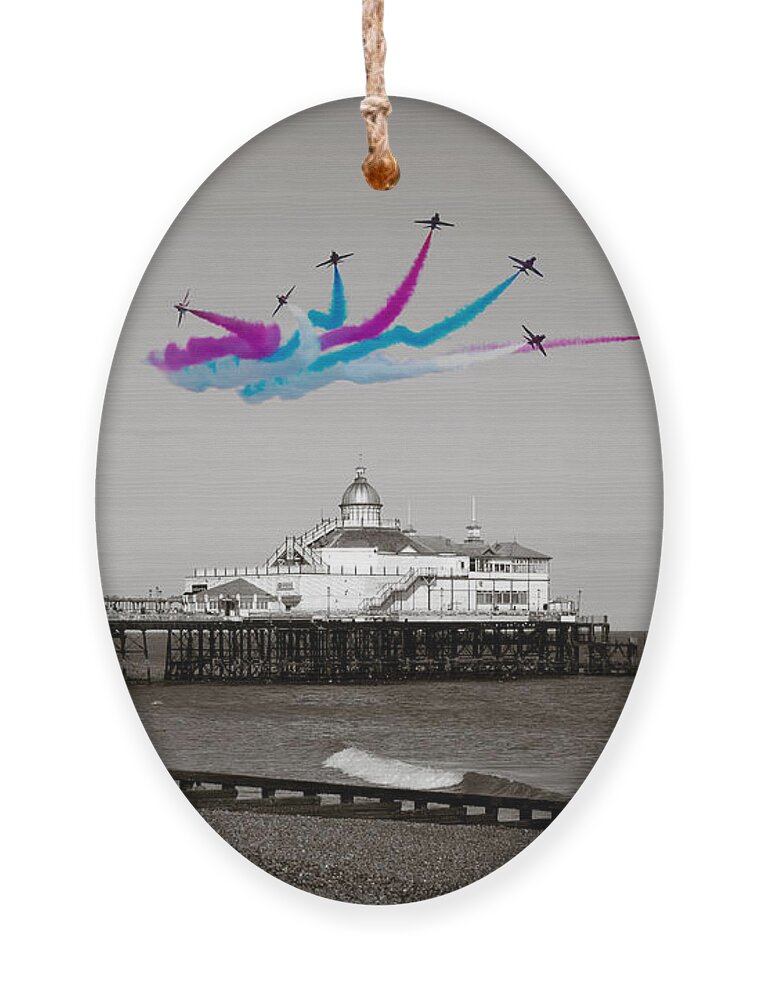 The Red Arrows Ornament featuring the digital art Eastbourne Break by Airpower Art