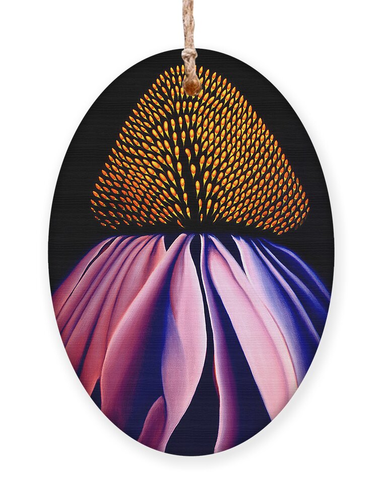 Echinacea Ornament featuring the painting Echinacea by Anni Adkins