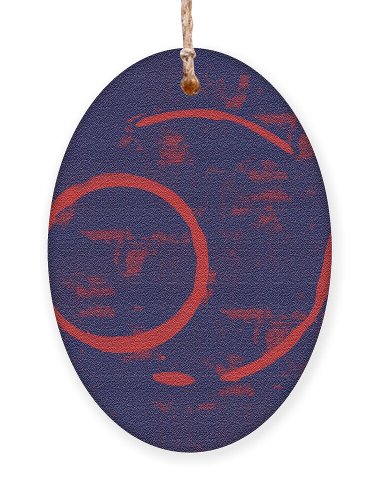Red Ornament featuring the painting Eclipse by Julie Niemela
