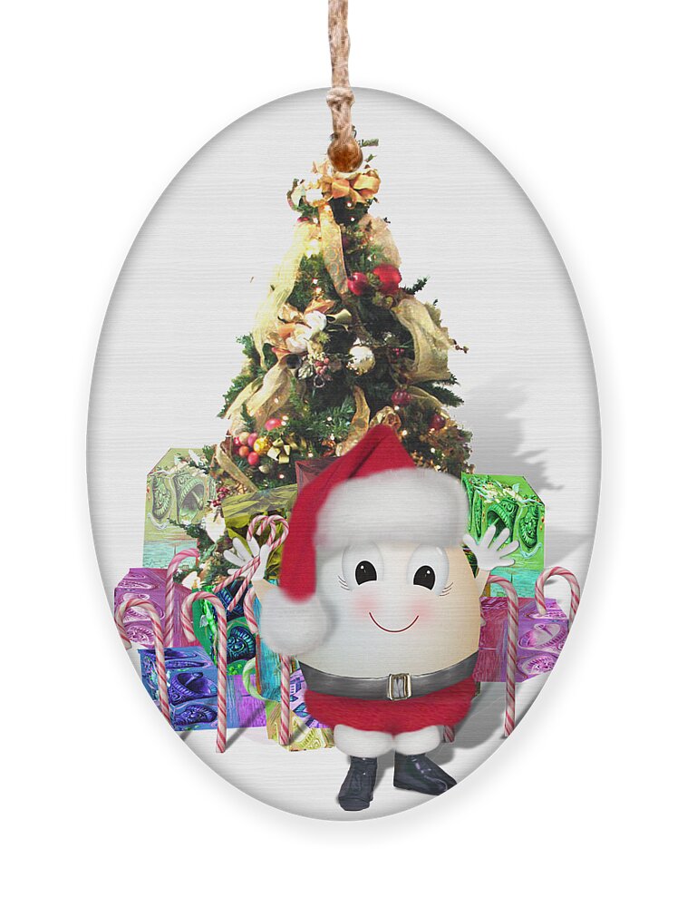 Christmas Santa Egg Ornament featuring the digital art Eggstraordinary Christmas by Gravityx9 Designs