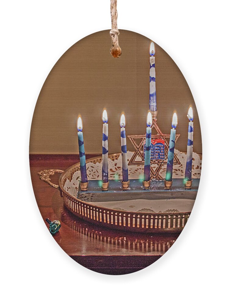 Chanukah Ornament featuring the photograph Eighth Night by Ira Marcus