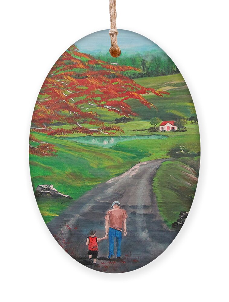 Flamboyant Ornament featuring the painting Endless Love by Luis F Rodriguez