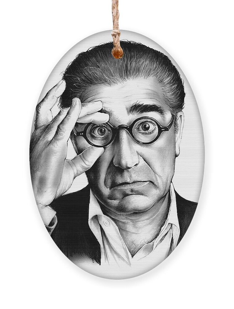 Eugene Levy Ornament featuring the drawing Eugene Levy by Greg Joens