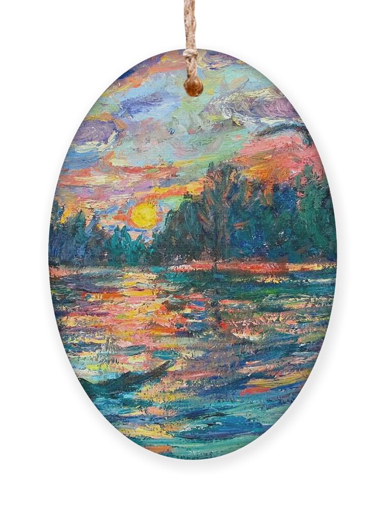 Landscape Ornament featuring the painting Evening Flight by Kendall Kessler