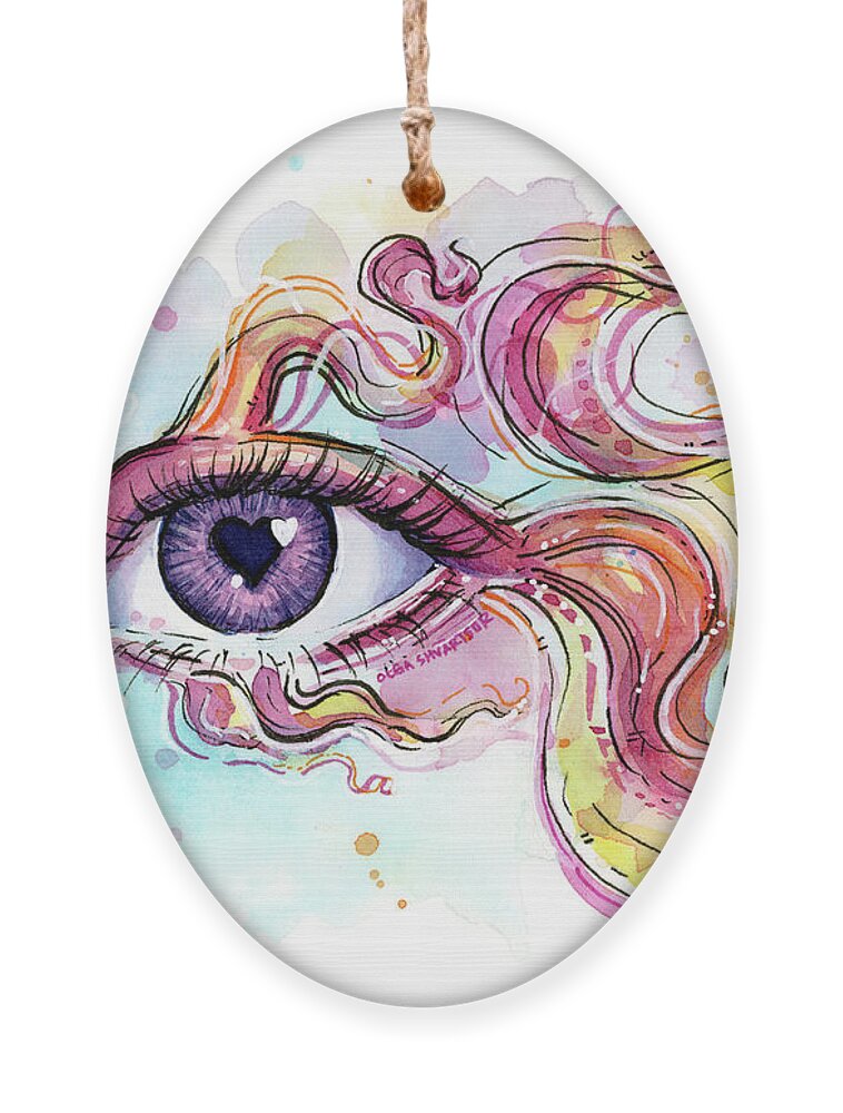 Betta Ornament featuring the painting Eye Fish Surreal Betta by Olga Shvartsur