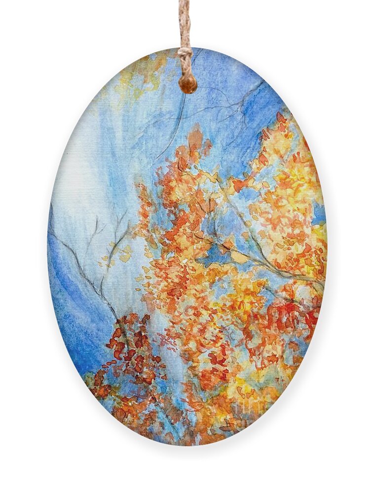 Watercolor Ornament featuring the painting Fall Splendor by Deb Stroh-Larson