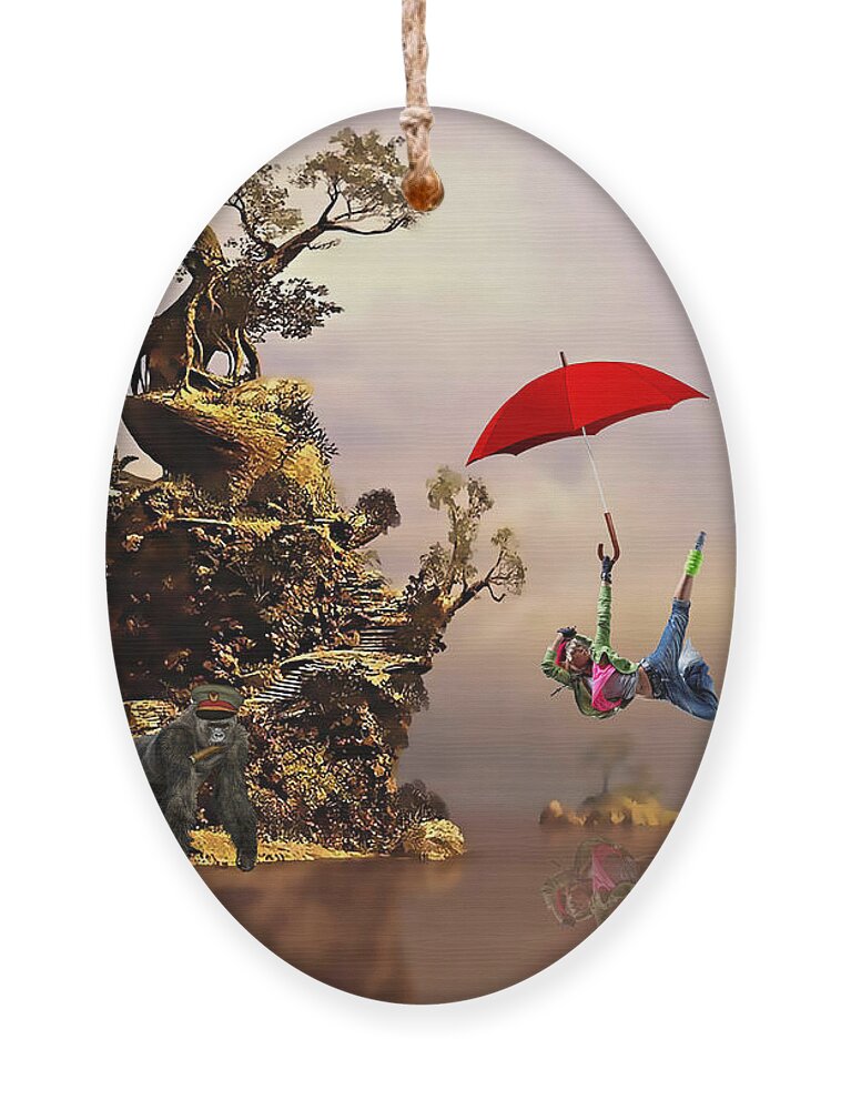 Fantasy Ornament featuring the mixed media Fantasy Island Resorts Collection by Marvin Blaine