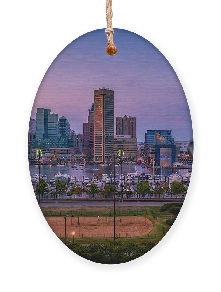 Baltimore Ornament featuring the photograph Federal Hill In Baltimore Maryland by Susan Candelario