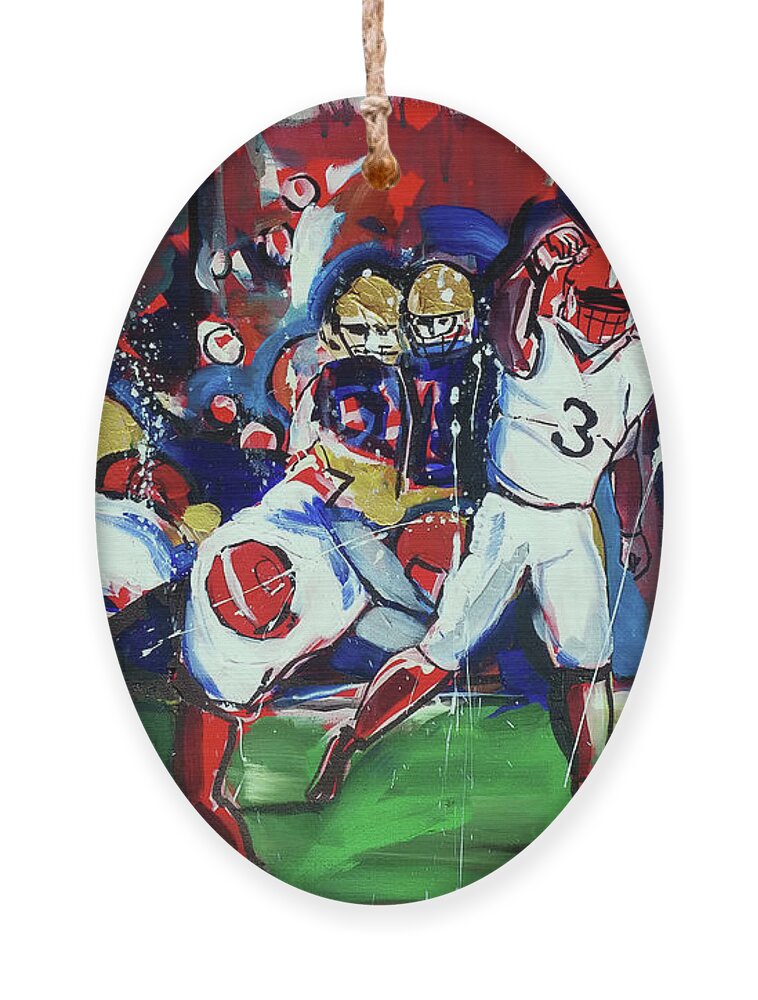  Ornament featuring the painting First Down by John Gholson