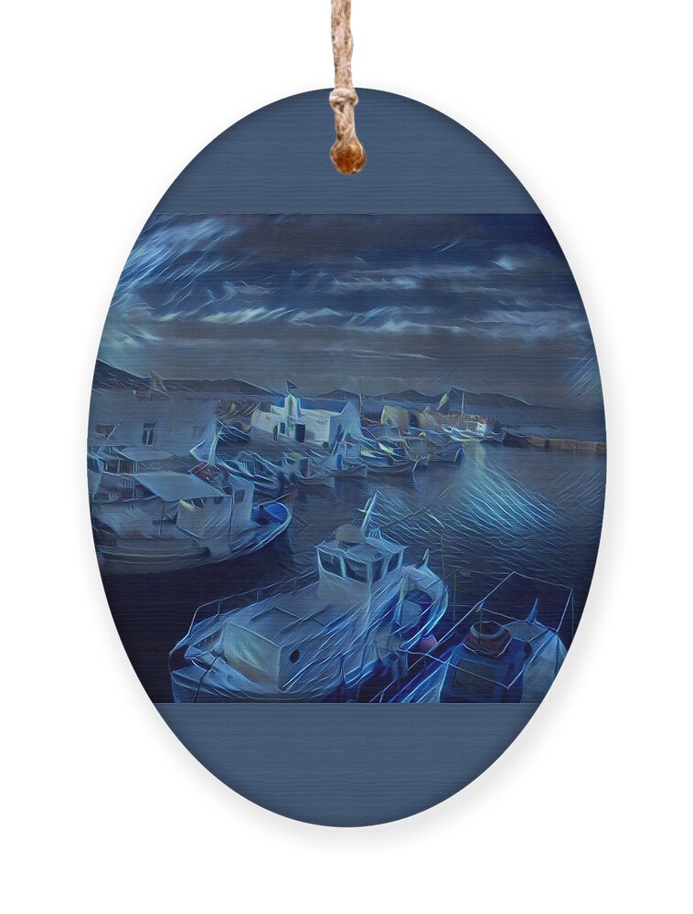 Colette Ornament featuring the photograph Fish harbour Paros Island Greece by Colette V Hera Guggenheim