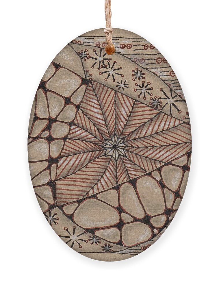 Zentangle Ornament featuring the drawing Fish on a Mission by Jan Steinle