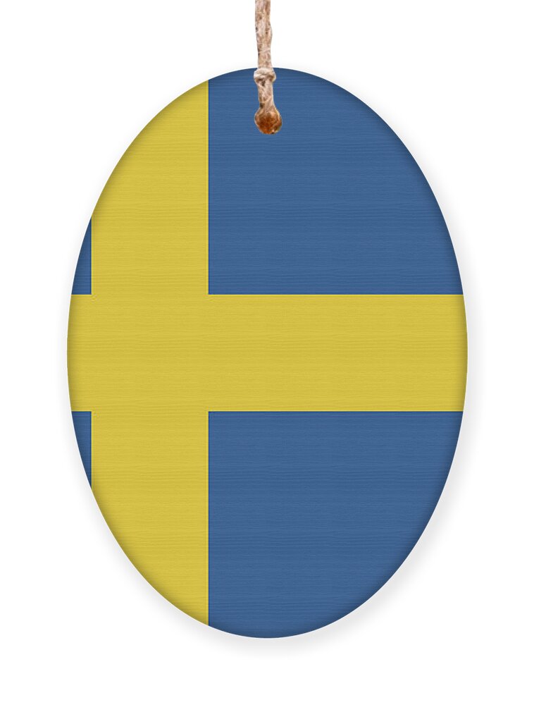 Sweden Ornament featuring the digital art Flag of Sweden by Roy Pedersen