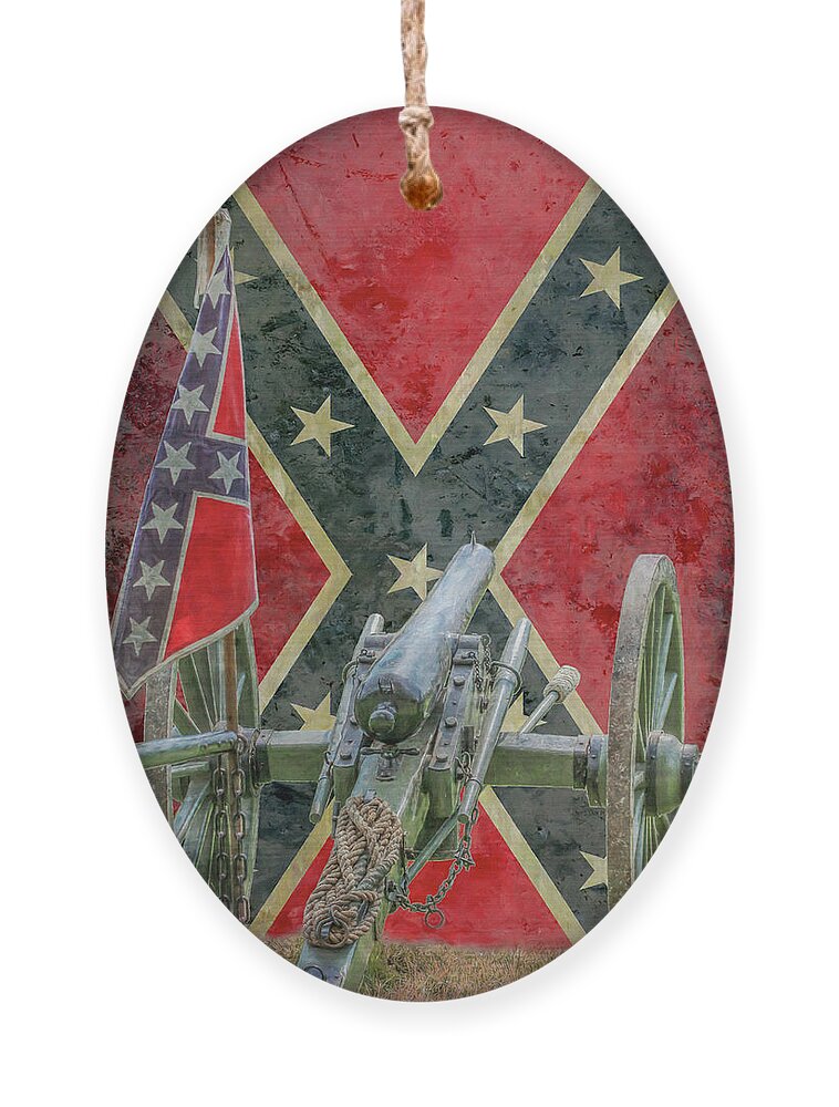 Flags Of The Confederacy Ornament featuring the digital art Flags Of The Confederacy Ver Two by Randy Steele