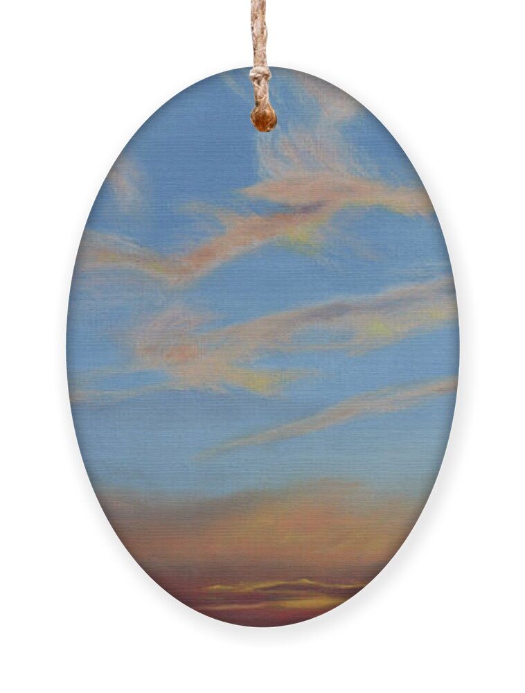 Clouds; Flight; Contemplation; Spirit Ornament featuring the painting Flight by Marg Wolf